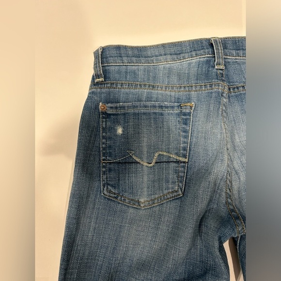 7 for All Mankind Jeans Josefina Skinny Boyfriend 25 Medium Wash Distressed - Picture 7 of 13